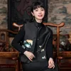 Ethnische Kleidung Frauen Chinesische Traditionelle Weste Retro Blumendruck Tang-Anzüge China Orientalischer Satin Nationaler Windmantel
