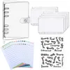 Notatniki Uwagi A6 Losu Mini -Binder Pockets Snap Button Mini Budget Binder 6 Pierścienia Pokrywa PVC Clear Notebook Okrągły Pierścień Pierścień x0715