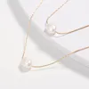 Pendant Necklaces Shoemaking 316L Stainless Steel Fashion Fine Jewelry 2 Layer Natural Freshwater Pearl Charms Chain Choker