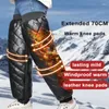 Moto Armure Chaud Genouillères Hiver En Cuir PU Garder Garde Thermique Leggings Pour Vélo Snowmobike Résistant Au Froid