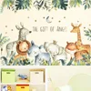 Autocollants muraux grands animaux de la Jungle pour chambres d'enfants garçons chambre chambre décoration tigre girafe papier peint affiches