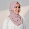 Hijabs Muslim Women Chiffon Hijab With Cap Bonnet Instant Chiffon Hijab Pinles Shawl Head Scarf Under Scarf Caps Cover Headwrap 230717