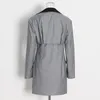 Women's Suits VANOVICH Design Fashion Waist Slim Mid-length Suit 2023 Spring Woman Contrast Color Patchwork Long Sleeve Single Button Coat