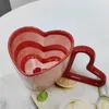 Café Pots 2023 INS Tasse Coeur Tasse Creative Céramique Lait Porcelaine Tasses En Gros Vaisselle Saint Valentin Cadeau