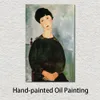 Vrouwelijke figuur abstracte canvas kunst een jong meisje Amedeo Modigliani schilderij hand geschilderd kunstwerk slaapkamer decor