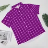 Chemises décontractées pour hommes chemise à pois violets imprimé Vintage vacances ample été nouveauté Blouses manches courtes graphique hauts surdimensionnés
