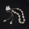 Цепи раковины ожерелье Женщины Ювелирные изделия натуральные ракушка Кокер богемный веревка каури ожерелья с бисером ожерели