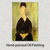 要約ポートレートキャンバスアートカフェシンガーAmedeo Modigliani Painting手作りの現代の家の装飾