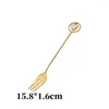 Ensembles de vaisselle en acier inoxydable cuillère étoile pendentif café ustensiles de mélange mignon fruits Dessert fourchette cuisine accessoires vaisselle