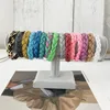 Pulseira 3 pçs/conjunto de geléia colorida de plástico com brilho budista pulseira para mulheres na moda trançada à mão presente 2023