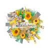 Decoratieve Bloemen Lente Zomer Krans Voor Voordeur Met Strik Opknoping Ornamenten Ambachten Kunstbloem Thuis Veranda Decoratie