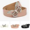 Belts Women PU Leather With Butterfly Metal Buckle Fashion Belt For Dress Jean Pants Waistband All-Match Ladies Adjustable