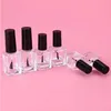 Bouteilles de vernis à ongles vides en verre 5 ml 10 ml 15 ml bouteilles de vernis à ongles vides avec pinceaux et bouchons noirs de forme carrée Nqbou