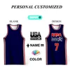 Outdoor TShirts Retro Basketball Jerseys Pour Hommes Sublimation Complète USA Lettre Imprimé Personnalisable Nom Numéro Survêtement Formation Sportswear 230717