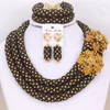 Necklace Earrings Set Dudo Store African Beads For Wedding Crystal Beaded Bridal Jewellery 3 Layers Nigerian 2023