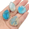 Collane con ciondolo 1 pz pietra naturale blu oceano minerale fascino per collana fai da te orecchino braccialetto accessori creazione di gioielli regalo per le donne