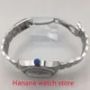 Armbandsur 41 mm safir kristall ansikte röd svart blå luminös urtavla polerade armband automatisk herrklocka NH35A PT5000 rörelse