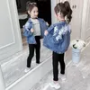 Chaquetas EACHIN primavera otoño niñas chaqueta de mezclilla abrigo moda borla prendas de vestir para niños niños Jeans sólidos ropa Casual