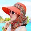 Sombreros de ala ancha de verano Paisley bufanda visera gorras cubierta cara Anti-UV plegable sol mujeres protección al aire libre ciclismo sombrero de playa