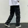 Men's Cargo Pants Solid Color Multi-Pockets Straight Pants Hip Hop Street Casual Loose Trousers Male pantalones hombre