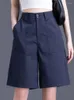 Women's Shorts Women Summer Casual Straight A-line 2023 Streetwear Wide Leg Female High Waist Knee Length Pants Simple