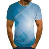 Neue Plaid männer T-Shirts Sommer Casual Kurzarm Mode 3D Rundhals Tops Einfache Streetwear