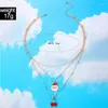 Collane con ciondolo Lovely Snowman Chrrry Necklacer RedSanta Claus Multilayer Maglione Catena Gioielli natalizi per le donne 13962