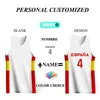 Outdoor T-shirts Est Basketbal Jerseys Voor Mannen Volledige Sublimatie Spanje Brief Gedrukt Custom Naam Numbr Uniformen Training Trainingspakken 230717