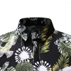 メンズカジュアルシャツ夏ハワイアンプリントシャツ半袖男性ファッショントップス男性アフリカの海辺の休日印刷