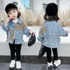 Jackets 2023 Spring Autumn Thick Baby Girls Kids Outerwear Letter Demin Coats Children Clothing Teenager Coat 6 8 10 12 Years