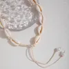 Chaînes Classique Bohème Tendance Fleurs À La Main Collier Pour Femmes Fille Élégant Shell Étoile De Mer Perle Perle Clavicule Chaîne Bijoux Cadeaux