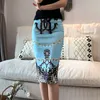 Saias à venda Verão Feminino Luxo Vintage Y2K Estampado Lápis Saia Longa Saias de Escritório Estilo Coreano Cintura Alta Magro Bodycon Midi Casual 230717