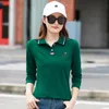 Polos femme blanc Polo printemps automne manches longues coton Golf femmes décontracté hauts t-shirts Ropa De Mujer 230717