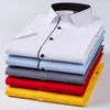 Men's Dress Shirts In Shirt Plus Size Summer Short Sleeve For Men Slim Fit Formal Office Solid Clothes White Designer Plain