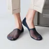 Herrstrumpor 5pairs Boat Sock Summer Ultra-Thin Mesh Breattable Low Cut Ankle Slippers Silicone Anti-Slip Invisible No Show