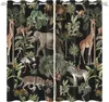 Vorhang, Dschungel, Wildtiere, Welt, Tier, Fenster, für Schlafzimmer, Wohnzimmer, Paneele, Wild Safari, 3D-Druck, Ösenbehandlungen