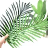 Fleurs décoratives 12pcs / Lot Plantes Tropicales Artificielles Feuilles De Palmier En Soie Branche D'arbre En Plastique Verdure En Pot Bonsaï Feuille Maison Jardin De Mariage