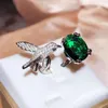 Cluster Rings Solid S925 Sterling Silver Real Emarald Ring for Women Fine Anillos de Wedding Bands Origin Emerald Gemstone Jewellry Box