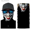 Máscaras de bonés de ciclismo 3D sem costura Cachecol de caminhada Bandana mágica Pescoço Gaiter Crânio Joker Máscara Cachecol de pesca Moto Cachecol de ciclismo Halloween Headwear T230718