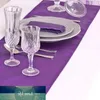 Black Colour Wedding Table Runner Decoration Satin Table Runner for Modern Party Home Hotel Banquet Decoration Wholesale Qhmut