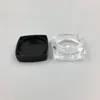 3Gram Plastic Jar Square Shape Clear Pot Black Cap Cosmetic Sample Eyeshadow Lip Balm Container Nail Art Piece Glitter Bottle Nesfc