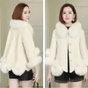 Fourrure femme 2023 automne et hiver manteau cheveux d'agneau court Faux col mouton coupe polaire granulaire épaissi manteau ample