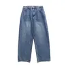 Jeans da uomo Autunno Uomo Retro Processo di lavaggio ad acqua Classico blu Abito senza genere Sciolto Cilindro dritto a gamba larga Versatile 230718