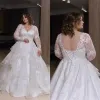 Vestidos de noiva modestos plus size com manga longa e renda com contas, amarração nas costas, saia, vestido de noiva, vestidos de noiva