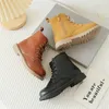 Botas Martin para niña, botas cortas para niño nuevo de otoño, zapatos de cuero finos de estilo inglés para niño, botas de cuero para rendimiento estudiantil