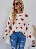 Women's Sweaters Fitshinling Hairy Kaii Heart Sweater Pullover Women Korean Fashion Cute Jumpers Winter Long Sleeve Tops Knitwear Soft Pulls L230718