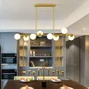 Ljuskronor glasbollar pendellampor för matsal vardagdekoration svart guld celing kök hängande lampa