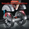 Ab Rollers AB Roller Sport Abdominal Roller Exercise Equipment Workout Muscle Trainer Weight Barbell Push-Up Wheel Nonoise Home Gym Fitness HKD230719