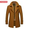 Misto lana da uomo FGKKS Uomo Classico Moda Trench Giacca lunga Cappotto slim fit Misto lana casual Capispalla calda Giacca a vento Uomo HKD230718