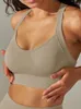 Women's Tanks Women Yoga Bra Cross Back Wide Strap Sports Top Push Up Gym Crop Brassiere Fitness Plunge Neckline Bras
